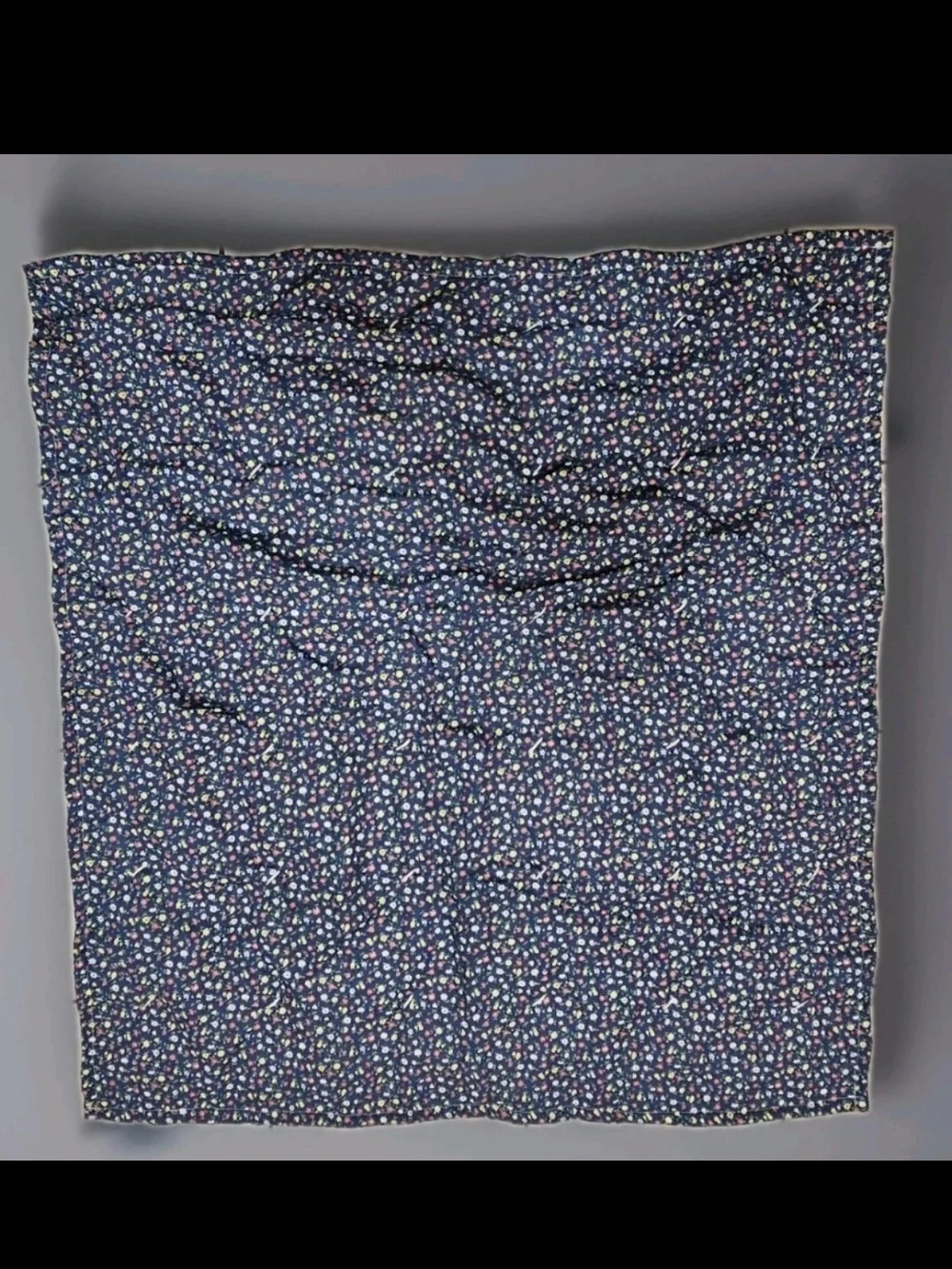 Baby Quilt Floral Backing 37x40 Hand Tied Patchwork